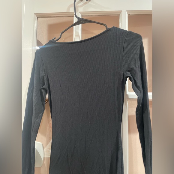 SKIMS Black Rib Lounge Long Sleeve Maxi Dress S - Picture 5 of 6
